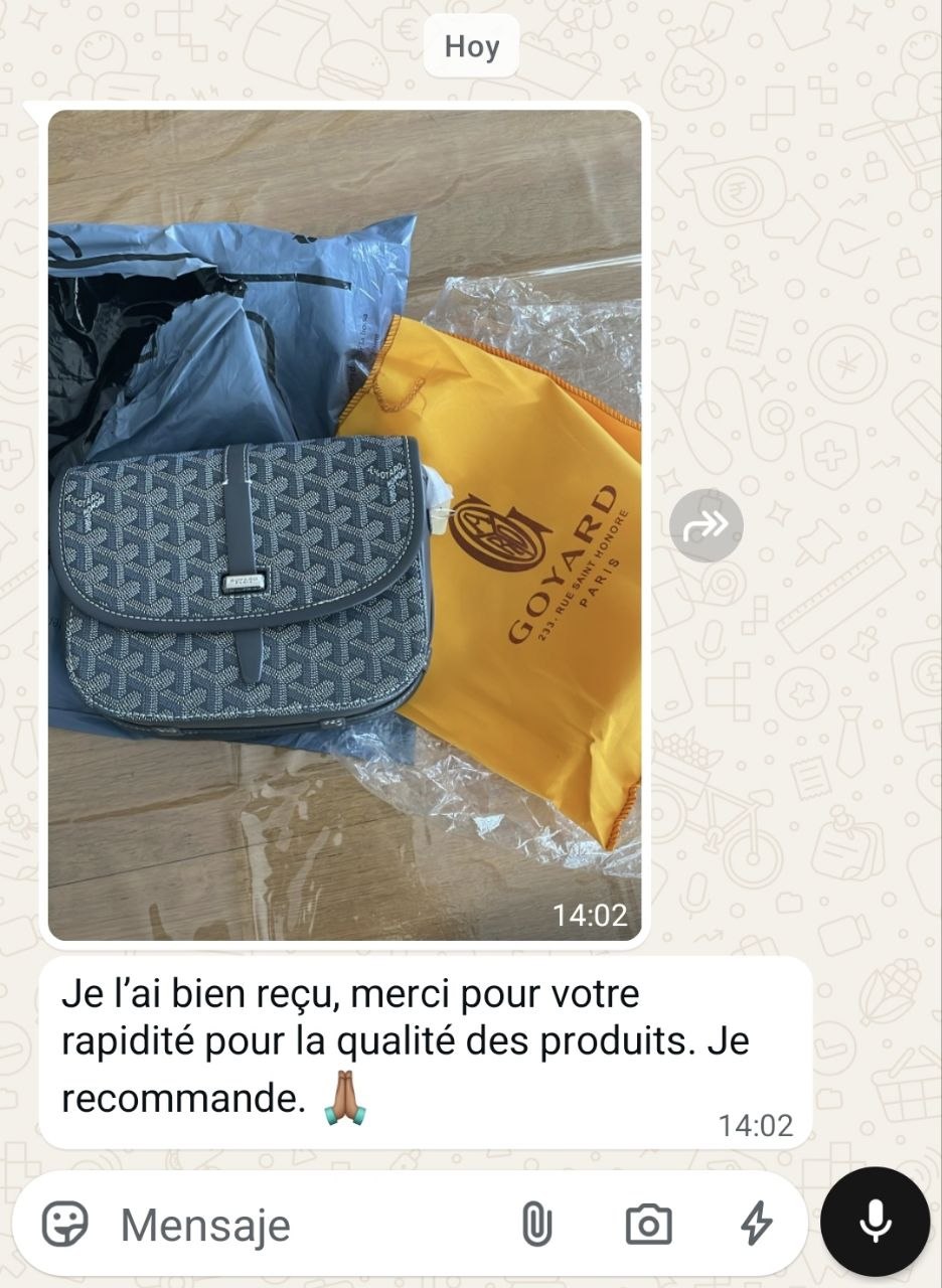 Fotografía del pedido y mensaje de un cliente de ENZOFASHO, 5 de 26