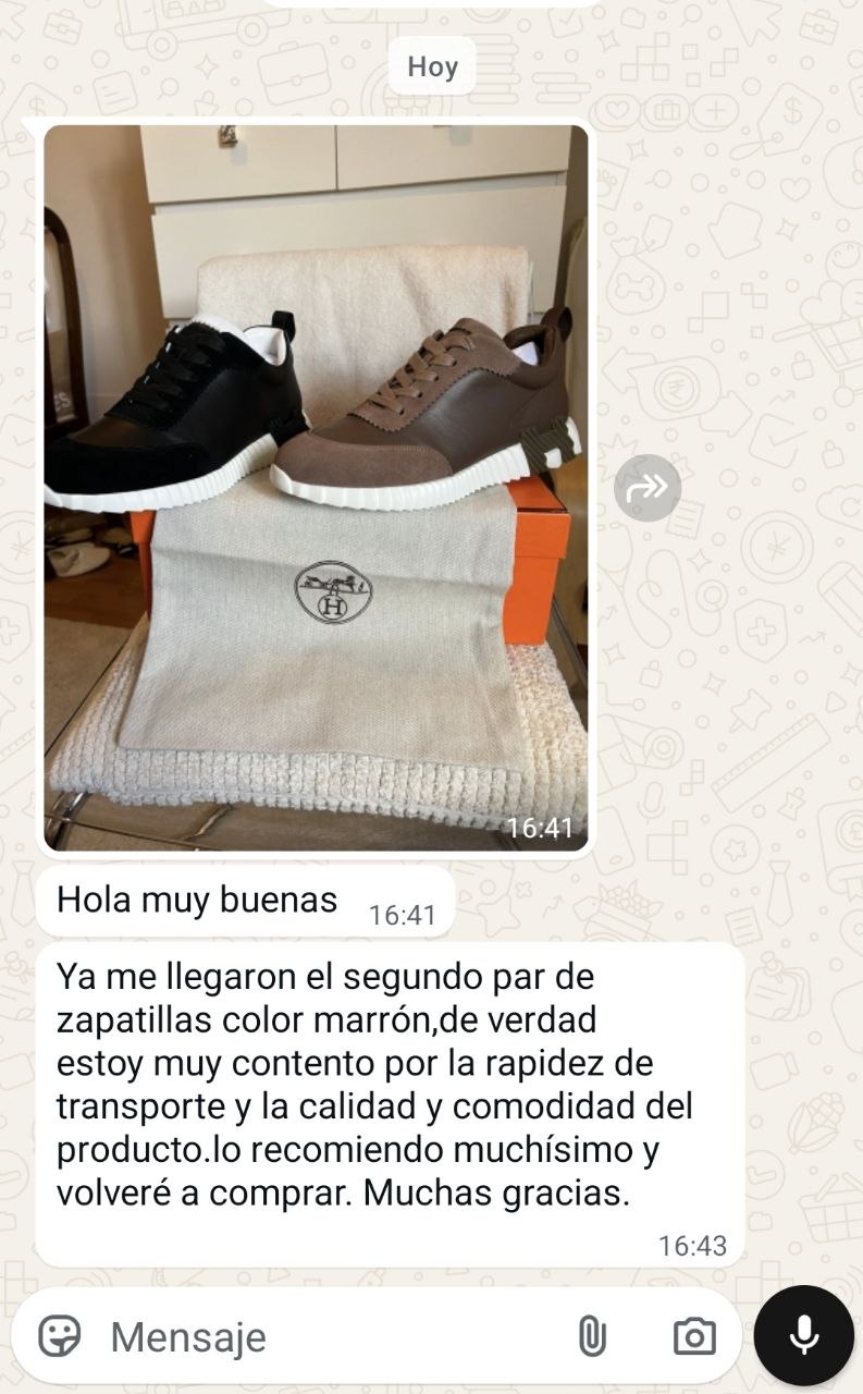 Fotografía del pedido y mensaje de un cliente de ENZOFASHO, 22 de 26